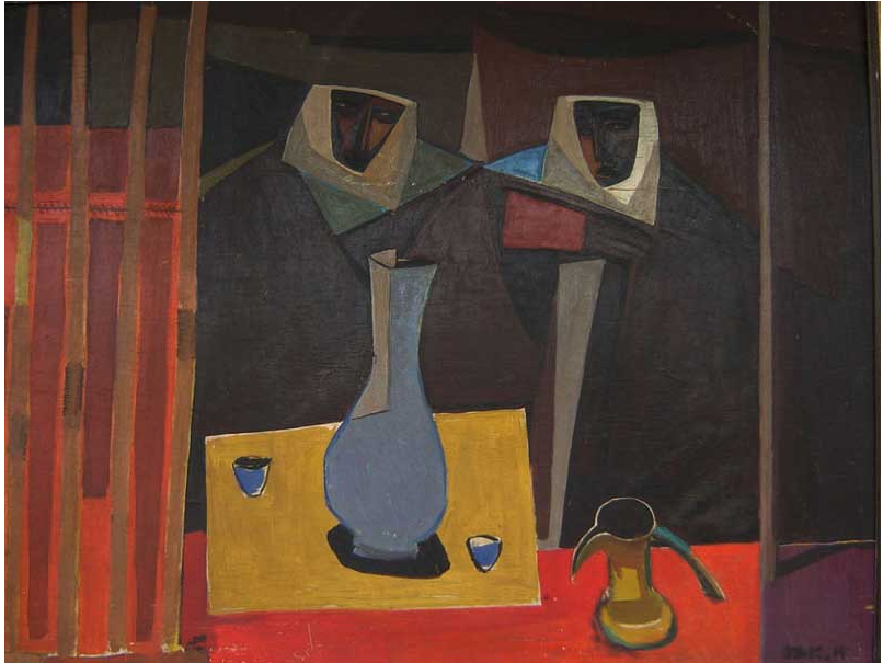 Bedouin Tent, 1950, Oil on Wood, 58x74 cm