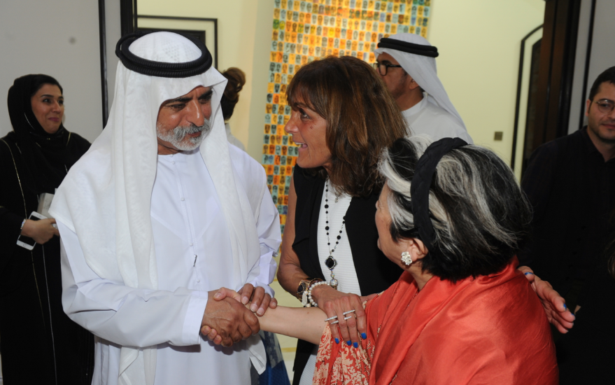 Shirley Elghanian introduces Sheikh Nahyan to Dr. Sussan Babaie