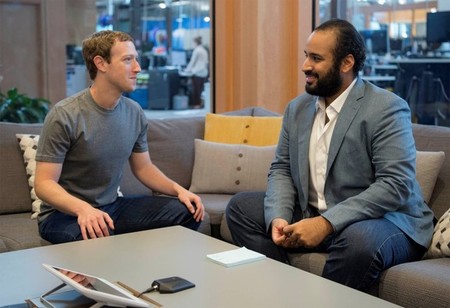 Saudi Arabia's Deputy Crown Prince Mohammed bin Salman meets Facebook CEO Mark Zuckerberg at the tech giant's headquarters in Silicon Valley