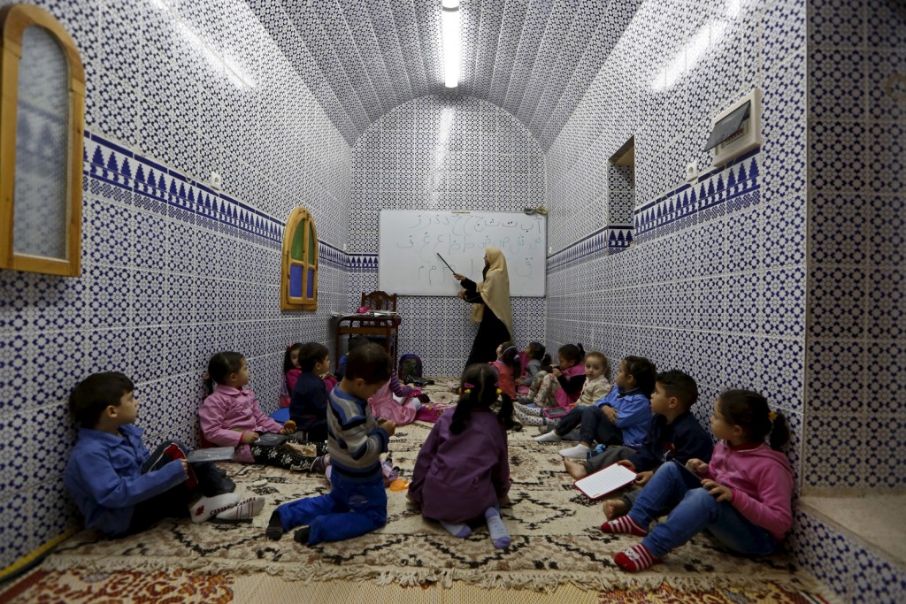 Children attend a class in the old city of Algiers Al Casbah, Algeria