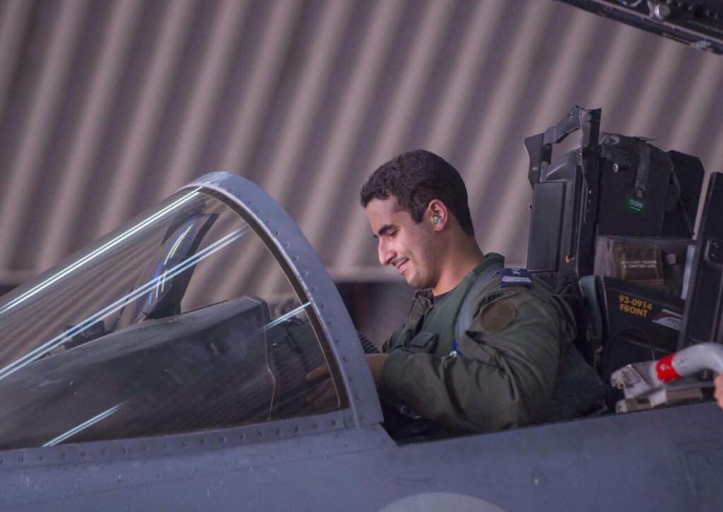 In a handout picture released by the official Saudi Press Agency (SPA),  Saudi Arabian air force pilot Prince Khaled bin Salman sits in the cockpit of a fighter jet at an undisclosed location on September 23, 2014, after taking part in a mission to strike Islamic State (IS) group targets in Syria. Saudi Arabia confirmed it took part along with Arab allies in US-led air strikes against jihadists from the Islamic State group in Syria on September 23. AFP PHOTO/ HO/ SPA == RESTRICTED TO EDITORIAL USE - MANDATORY CREDIT "AFP PHOTO/HO/SPA" - NO MARKETING NO ADVERTISING CAMPAIGNS - DISTRIBUTED AS A SERVICE TO CLIENTS ==